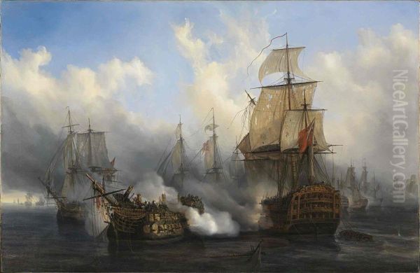 Combat glorieux du vaisseau le Bucentaure contre trois vaisseaux anglais - view 1