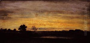 Crepuscule en Sologne by Theodore Rousseau