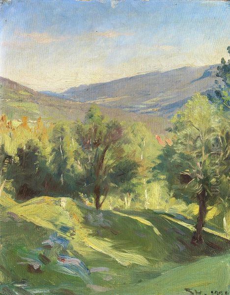 Norsk Landskab. Skizze til Baggrunden i Bjornsons Portraet. - view 1
