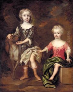 Portrait Of Two Children by Robert Byng or Bing