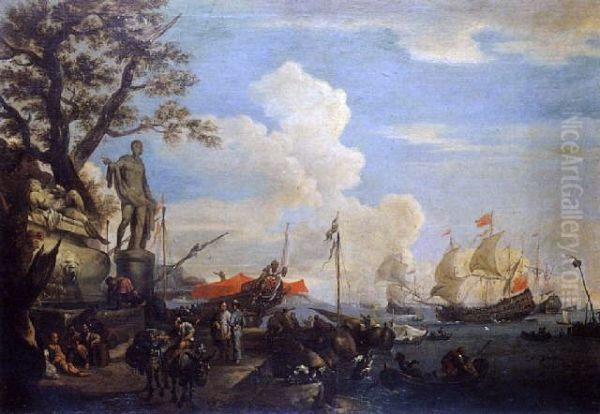 Mediterraneon port with Turkish merchants - view 1