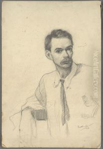 E. Harold Jones self-portrait by Ernest Harold Jones