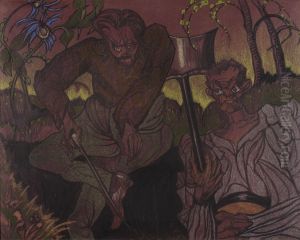 Kompozycja z grabarzami by Stanislaw Ignacy Witkiewicz (Witkacy)