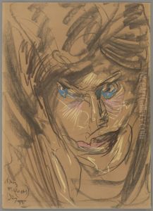 A portrait of Aniela Zagorska by Stanislaw Ignacy Witkiewicz (Witkacy)