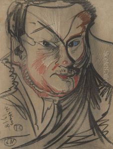 Portret meski by Stanislaw Ignacy Witkiewicz (Witkacy)