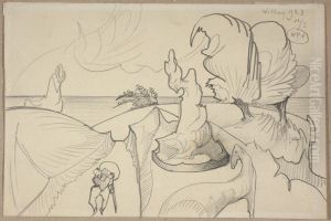 Fantastic landscape by Stanislaw Ignacy Witkiewicz (Witkacy)