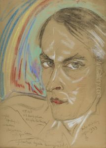 Self-portrait. "let me die in peace" by Stanislaw Ignacy Witkiewicz (Witkacy)