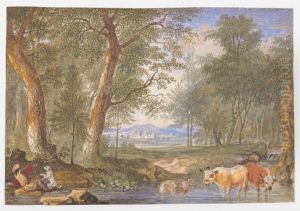 Landscape with Cows in a Brook