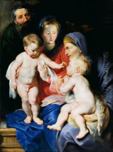 The Holy Family with Sts Elizabeth and John the Baptist by (studio of) Rubens, Peter Paul