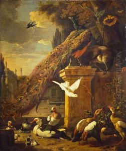 Peacocks and Ducks by Melchior D'Hondecoeter