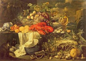 Still Life with a Monkey by Jan Jansz. de Heem