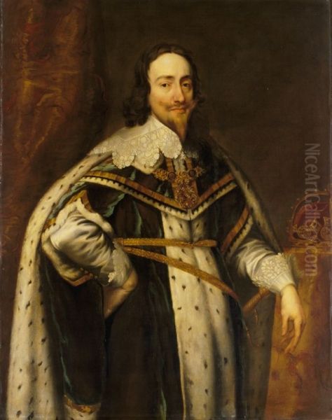 Portrait of King Charles I of England (1600-1649), wearing the insignia of the Most Noble Order of the Garter - view 1