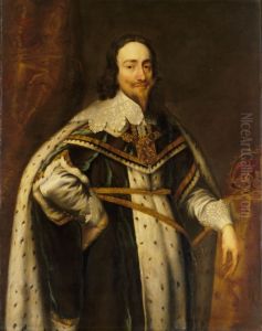 Portrait of King Charles I of England (1600-1649), wearing the insignia of the Most Noble Order of the Garter