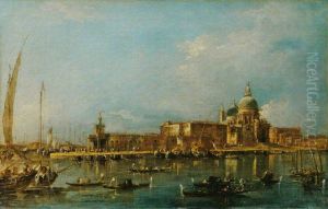 the Dogana with Santa Maria della Salute by Francesco Guardi