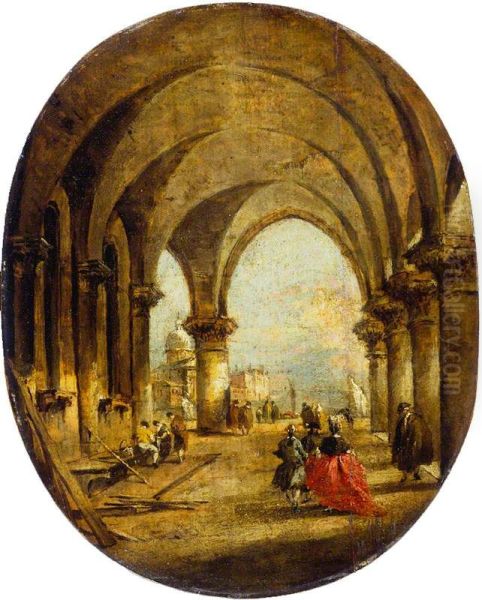 Capriccio with the Arcade of the Doge's Palace and San Giorgio Maggiore - view 1