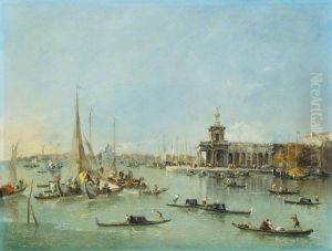 the Dogana with the Giudecca by Francesco Guardi
