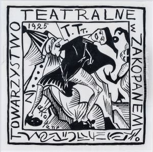 Design of the stamp and vignette of the Theater Society in Zakopane by Stanislaw Ignacy Witkiewicz (Witkacy)