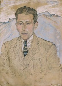 Portret Hugo Grossmana by Stanislaw Ignacy Witkiewicz (Witkacy)