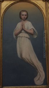 Figure d'ange representant Mademoiselle de Montblanc apres sa mort by Ary Scheffer