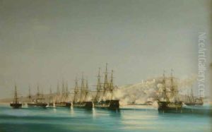 Bombardement de Tanger, 1844 by Cheri-Francois-Marguerite Dubreuil