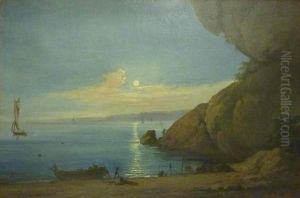 Vue de la plage de la Paiole a Nice by Dominique Trachel