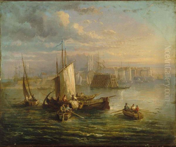 Barques de peche, 19e siecle - view 1
