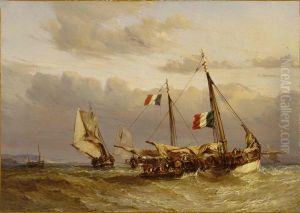 Bateaux de peche by Eugene Isabey