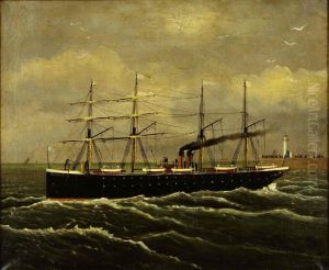 Le paquebot Normandie, 1886 by Collections of Musee national de la Marine de Paris