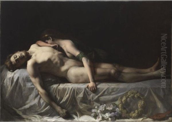 Briseis pleurant sur le corps de Patrocle by Jean Benner