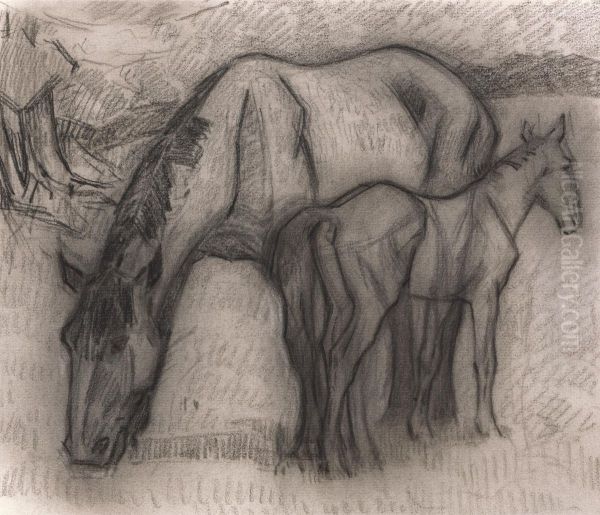 Study for Mare and Foal, Lytchetts, Clayhidon - view 1