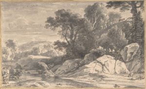 A River Landscape with Travellers A River Landscape with Travellers