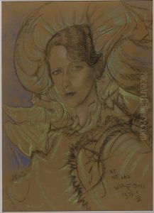 Asymmetric Lady - Portrait of Eugenia Wyszomirska-Kuznicka by Stanislaw Ignacy Witkiewicz (Witkacy)