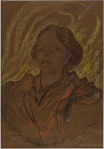 Asymmetric Lady - Portrait of Eugenia Wyszomirska-Kuznicka by Stanislaw Ignacy Witkiewicz (Witkacy)