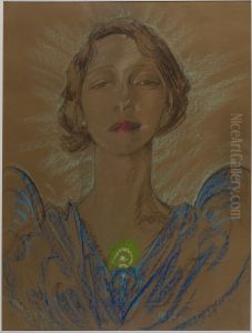 Asymmetric Lady - Portrait of Eugenia Wyszomirska-Kuznicka by Stanislaw Ignacy Witkiewicz (Witkacy)