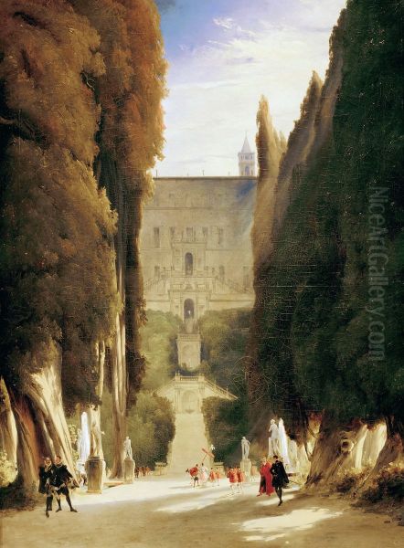 Im Park der Villa d'Este by Carl Blechen