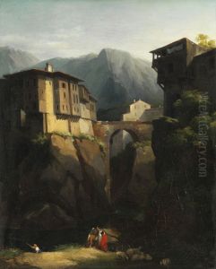 Landscape with a Bridge over a Gulch Landscape with a Bridge over a Gulch