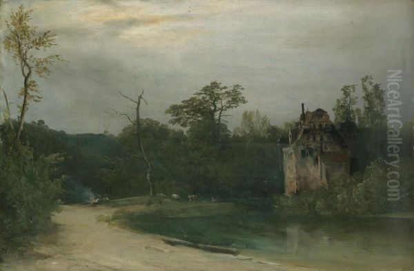 Wooded landscape with castle - view 1