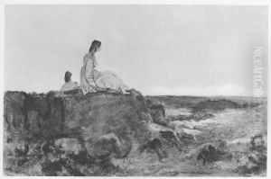 Girls on a Hill at the Beach