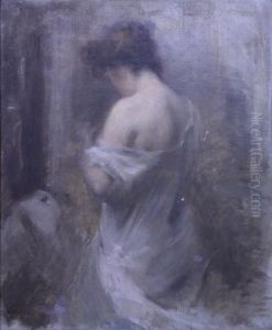 Femme a sa toilette (etude) by Armand Berton