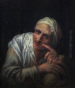 Woman's head(or The muleteer's wife)Francais:Tete de femme(ou La femme du muletier)Italiano:Testa di donna(o la moglie del mulattiere) by Pietro della Vecchia