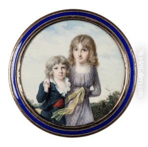 Two children by Jean-Baptiste Isabey