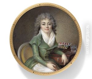Self-Portrait in Green Dress by Marie-Therese de Noireterre