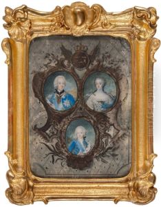 Portratt av Adolf Fredrik, Lovisa Ulrika och Gustav III by Niclas Lafrensen the Elder