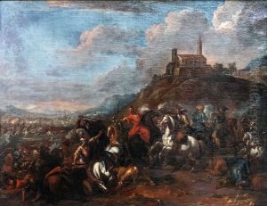 Combat between Christians and TurksFrancais:Combat de chretiens et de turcsItaliano:Combattimento di cristiani e turchi