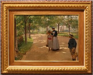 Avenue with figures by Vittorio Matteo Corcos