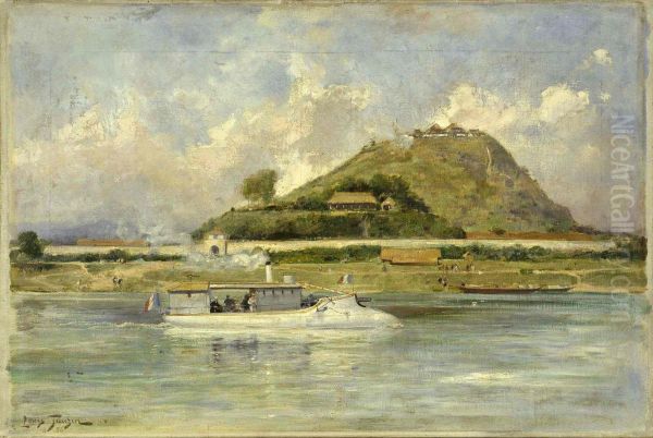 Mitrailleuse, canonniere type Farcy, devant Tuyen Quan - view 1