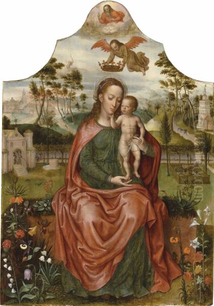 The Virgin and Child in a garden - view 1