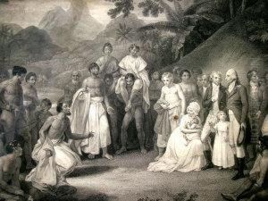 South Sea Island Peoples Receiving Foreigners;
Stipple-engraving, by William Byrne