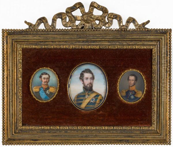 Adolf (1817-1905), prins av Nassau-Weilburg, hertig av Nassau, storhertig av Luxemburg ; Karl XV (1826-1872), kung av Sverige och Norge ; Fredrik (1797-1881), prins av Oranien-Nassau, prins av Nederlanderna - view 1