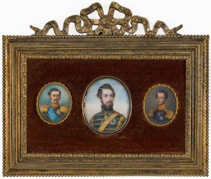 Adolf (1817-1905), prins av Nassau-Weilburg, hertig av Nassau, storhertig av Luxemburg ; Karl XV (1826-1872), kung av Sverige och Norge ; Fredrik (1797-1881), prins av Oranien-Nassau, prins av Nederlanderna by Johannes Moller